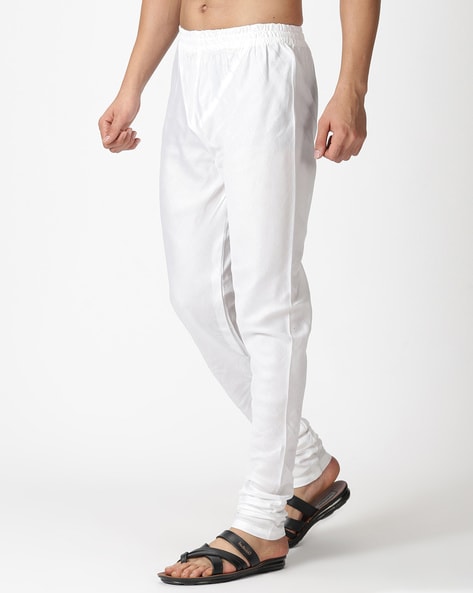 Mens Churidar  Buy White Cotton Mens Chudidar Online India  Rajubhai  Hargovindas Pyjama Wiast 34 Pyjama Length 42