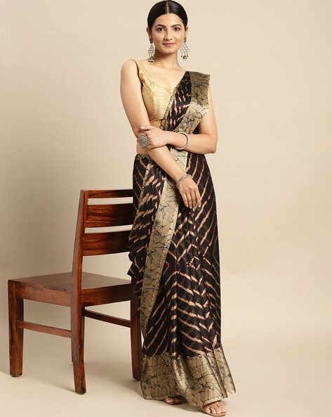 Buy Yellow Printed Moss Chiffon Saree Online