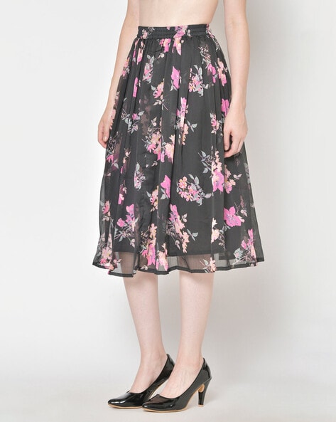 Cation Floral Flared Skirt