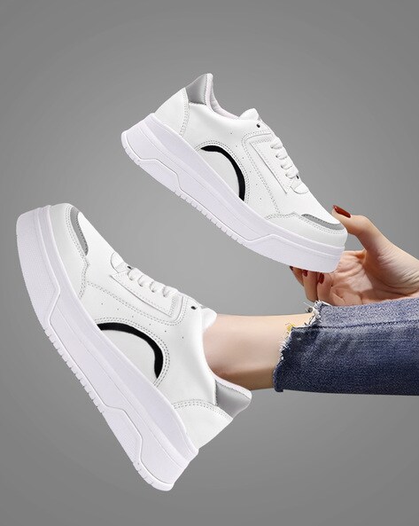 Sneakers Women 2024 New Spring Korean Style Breathable Trainers Ladies  Wedges Casual Fashion White Lace Up Platform Sport Shoes - AliExpress