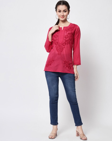 Fusion Tops Short Kurtis Latest Summer Lawn Kurti Designs & Stitching Styles  (2) - StylesGap.com