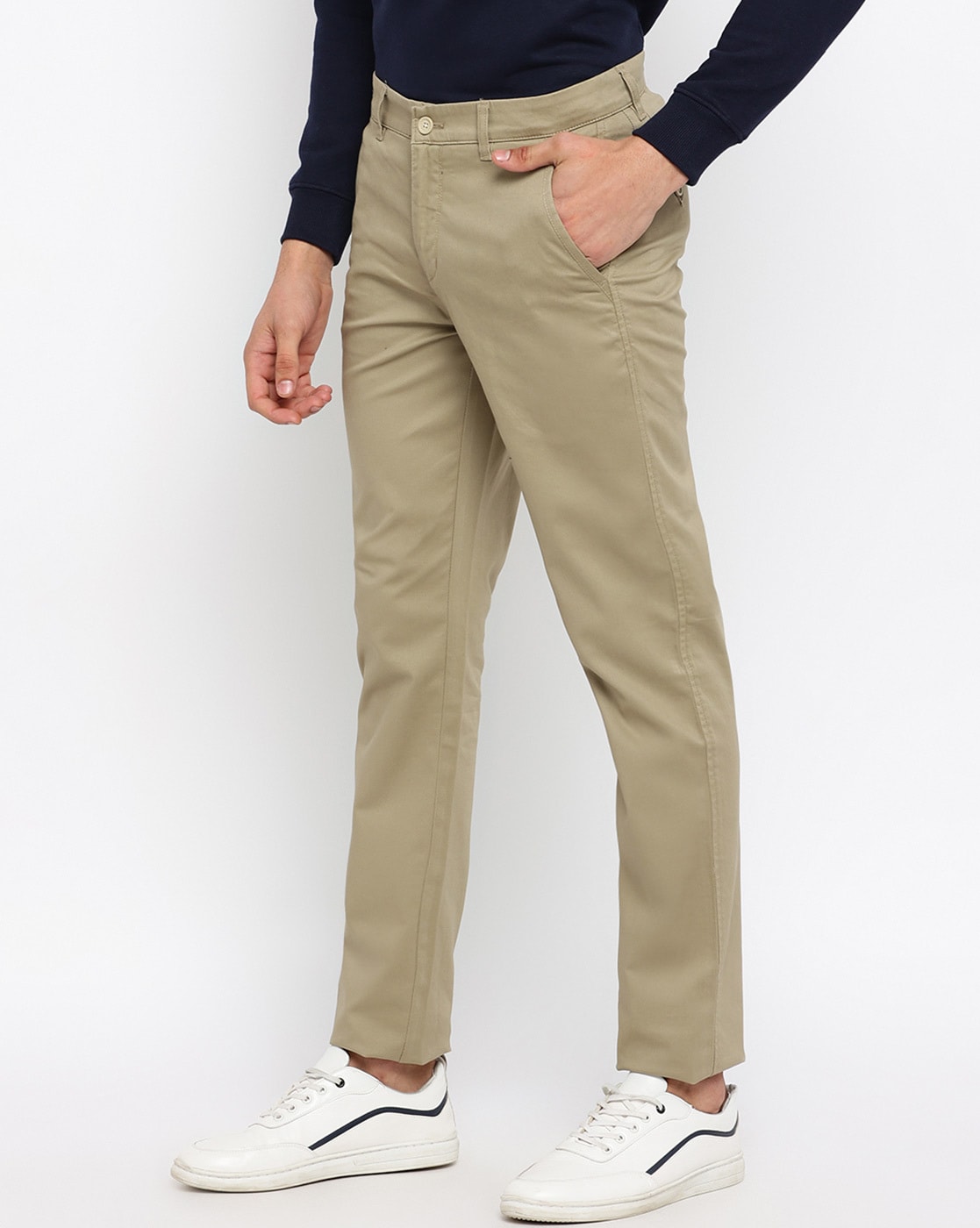 Buy Cantabil Men Khakhi Solid Casual Trousers Online at Best Prices in  India - JioMart.