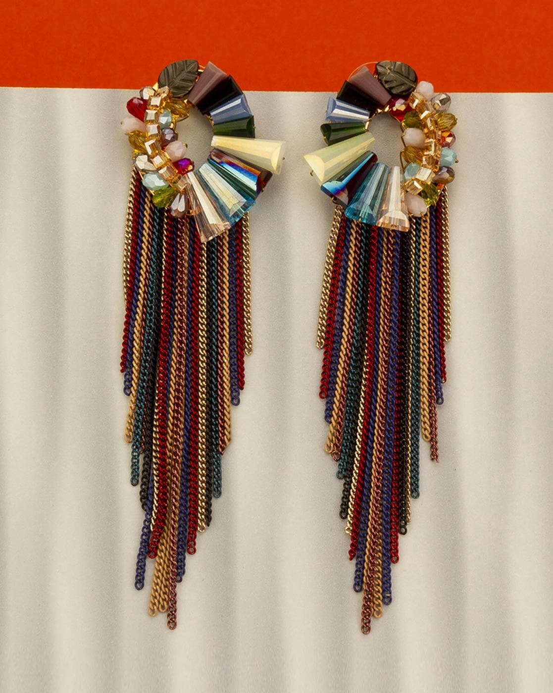 Jewels Wholesale Multicolor Tassel Earrings at Rs 359/piece, Delhi