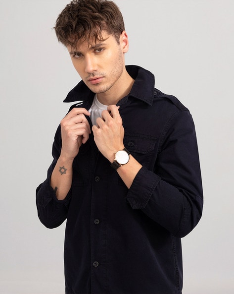 Mens shirts with shoulder straps hot sale