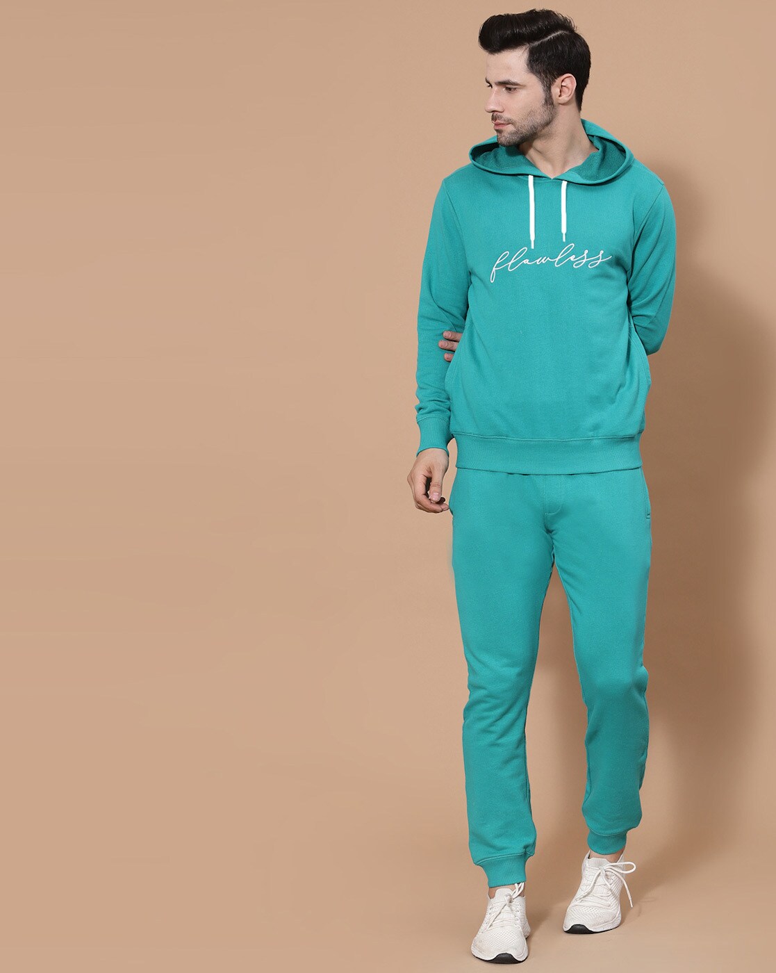 Hoodie and Drawstring Joggers Set