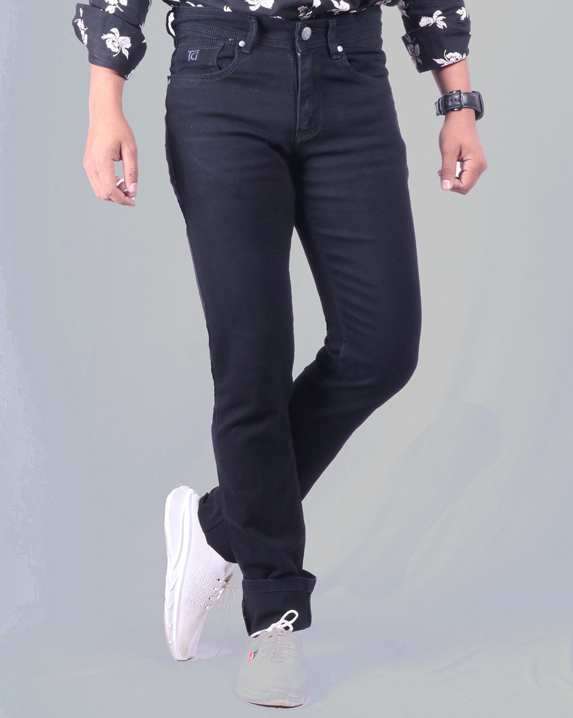 Superflex Slim Comfort Buff Fit Black Jeans - Saga