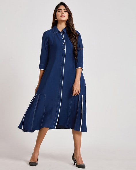 Potli button neck design with piping Potli button neck design amina  boutique Potli button neck desi… | Salwar neck designs, Long blouse  designs, Designs for dresses