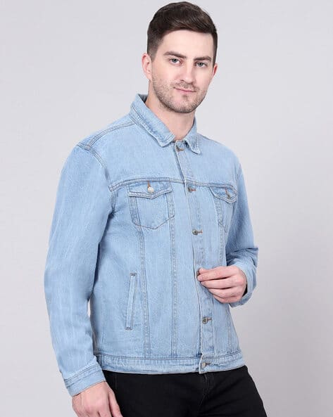 Buy Campus Sutra Men Black Windcheater Denim Jacket - Jackets for Men  15047300 | Myntra