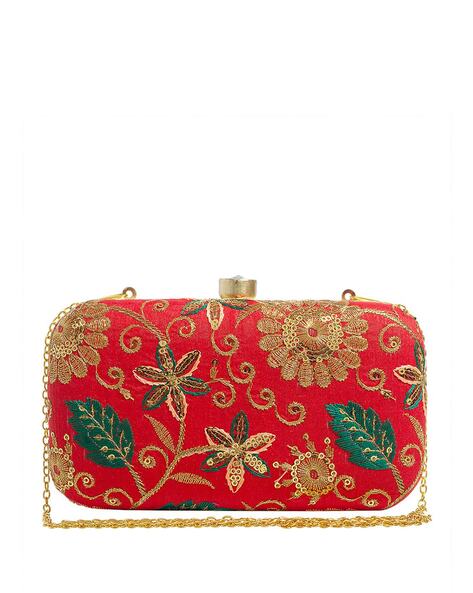 Red and gold online clutch purse