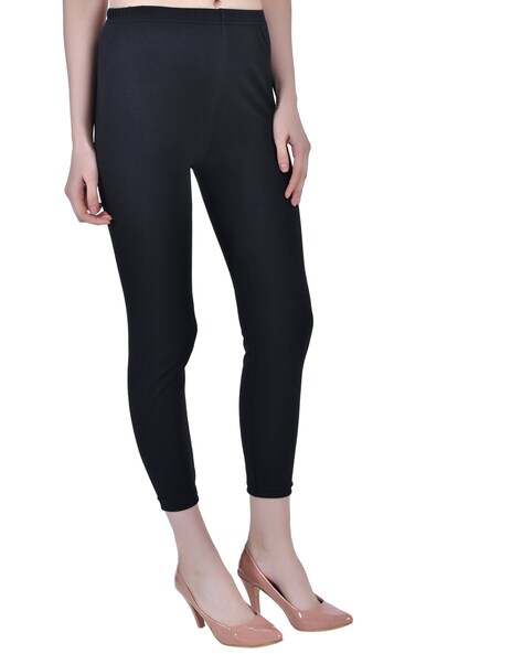 Cropped Leggings with Elasticated Waist