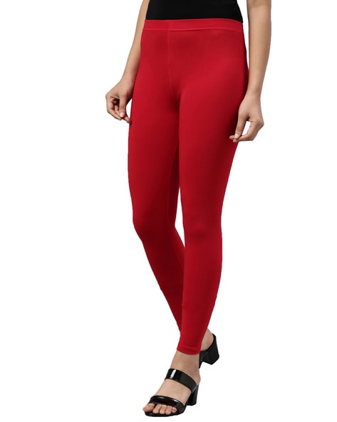 Buy Red Leggings for Women by Go Colors Online