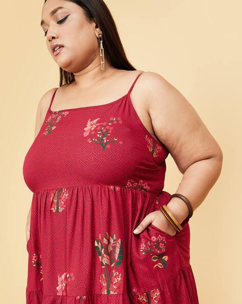 Plus Size - Midi Challis Smocked Tiered Dress - Torrid