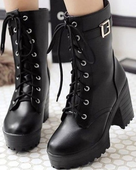 Shoetopia Ankle-Length Lace-Up Boots