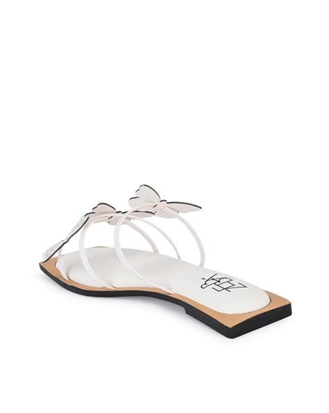 Buy White Flat Sandals for Women by Zebba Online Ajio