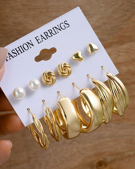 Buy Geometric 14KT Rose Gold Earrings Online | ORRA