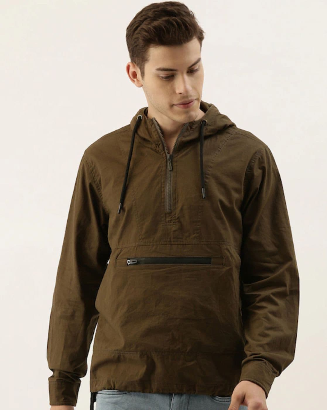 Half zip best sale windbreaker men's