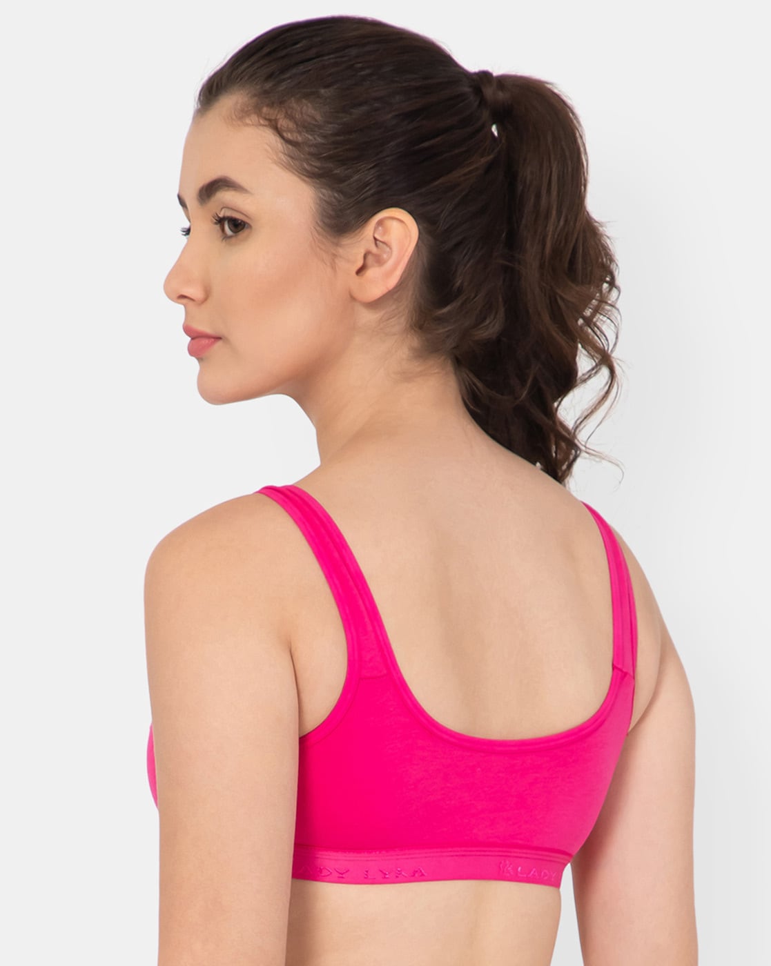Buy lady Lyka Medium Impact Cotton Non Padded Sports Bra - Red at Rs.314  online