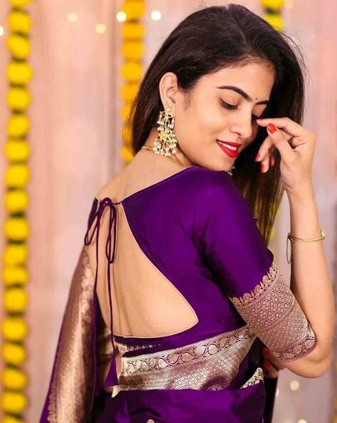 Celebrity Clothing | Enquire & Shop for Nityami Benarasi Saree - Purpl