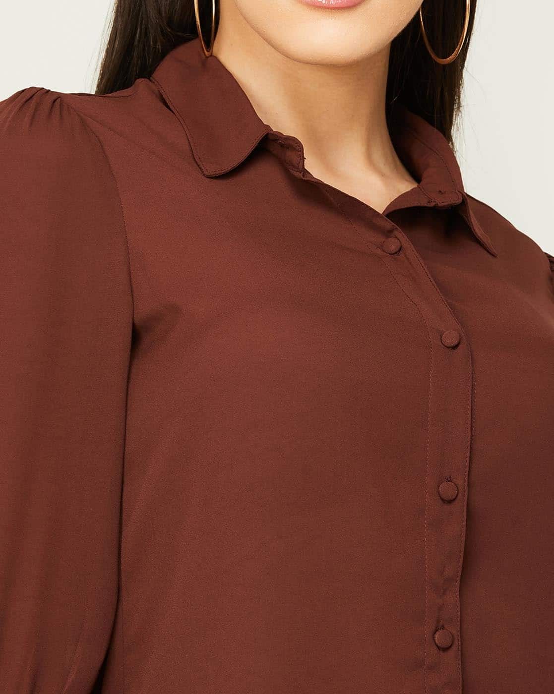 Blue V Neck And Dress Shirt Buy Brown Shirts For Women By Drape And Dazzle Online Blue V Neck And Dress Shirt Buy Brown Shirts For Women By Drape And Dazzle Online