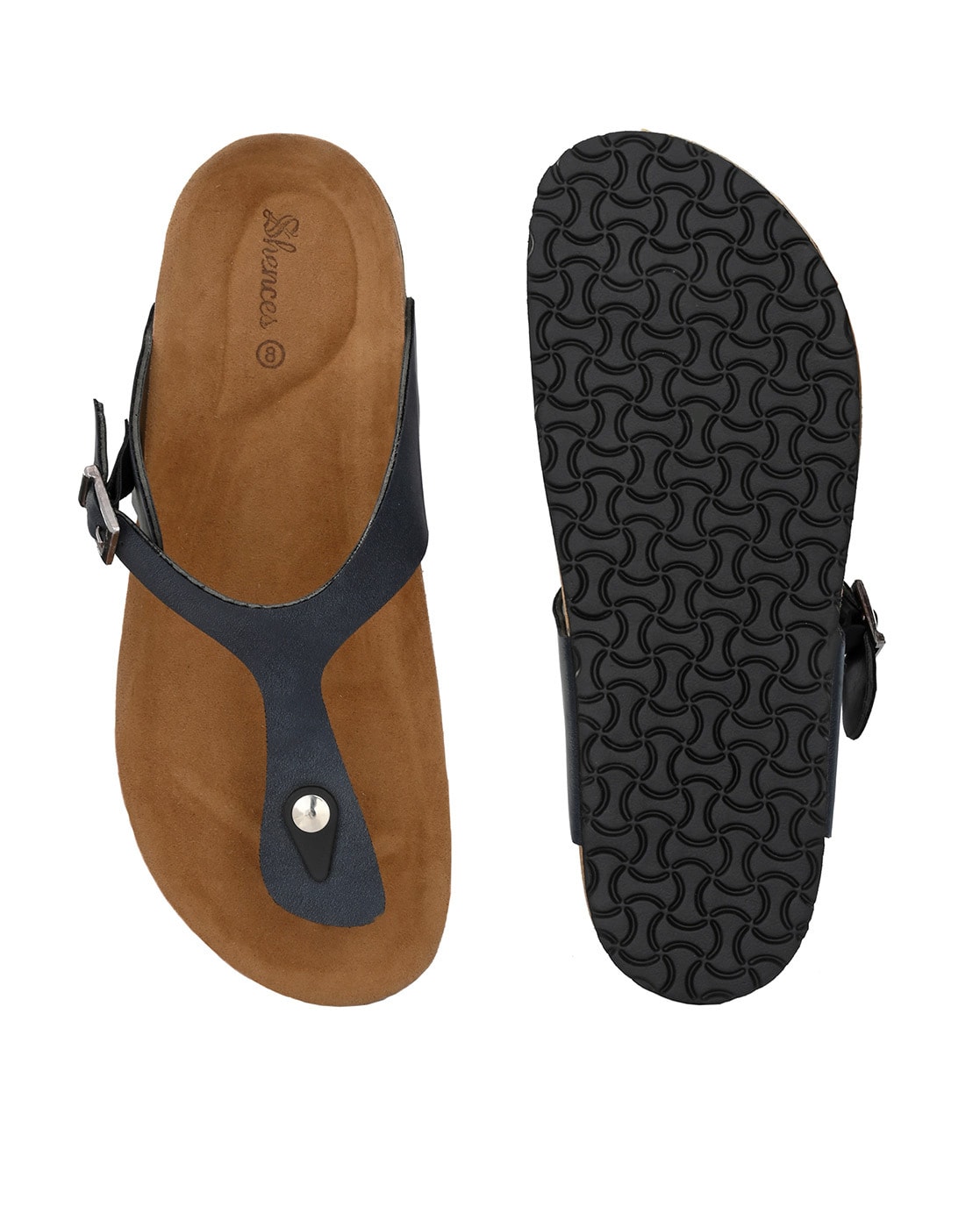 Buy Mens Slip on Flat Cork Sandals with Adjustable Strap Buckle Open Toe  Slippers Suede Sole (9, Black) Online at Lowest Price Ever in India | Check  Reviews & Ratings - Shop The World