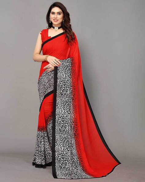 Animal Print Daily Wear Georgette Saree Price in India, Full Specifications  & Offers | DTashion.com