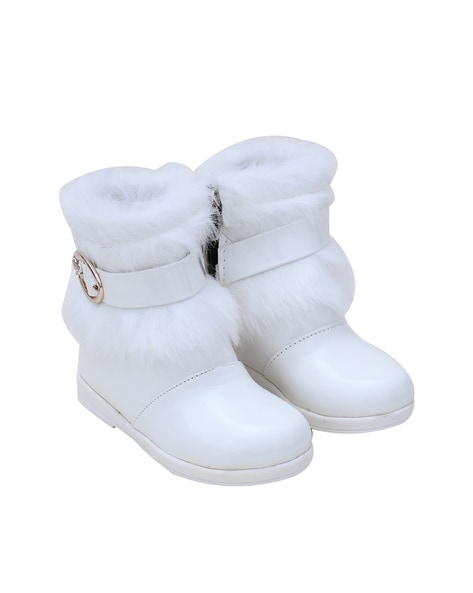 Girls shop white booties