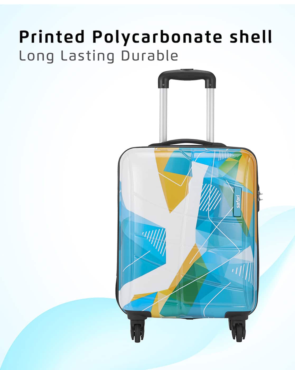 Trolley Safari Suitcase Default Lock Number Buy Multicoloured