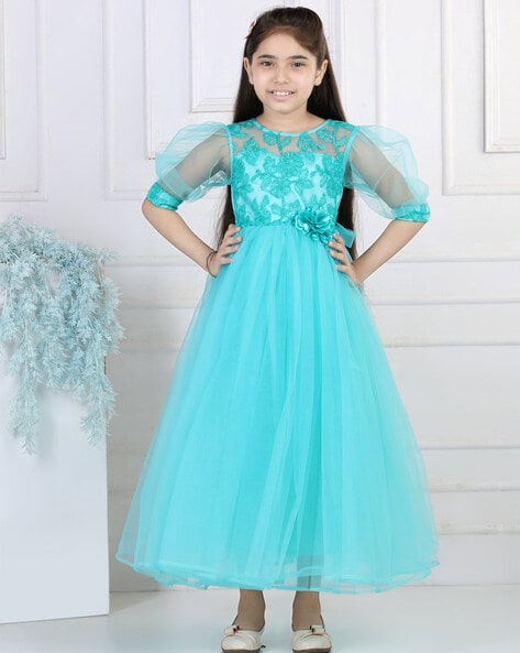 Buy Toy Balloon Kids Girl Tulle Embellished Round Neck Sleeveless Knee  Length Dress - Dresses for Girls 26721262 | Myntra