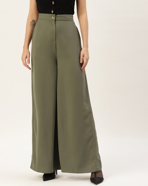 Styli Paper Bag Waist Wide Leg Belted Tailored Trouser