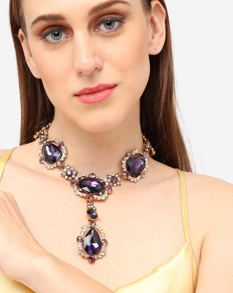 Purple hot sale statement necklace