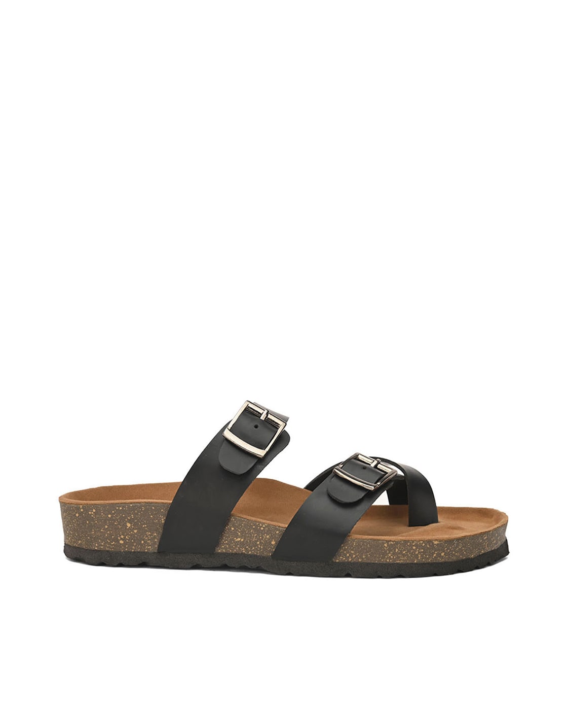 Helena Buckle Sandals in Black | ikrush