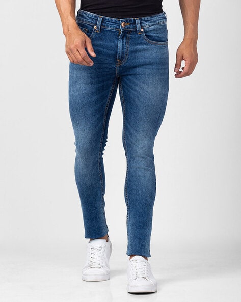 Mid-Wash Skinny Fit Jeans