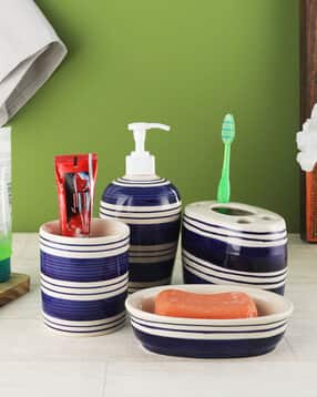 vareesha Set of 4 Ceramic Soap Dispenser with Accessories-picture-40
