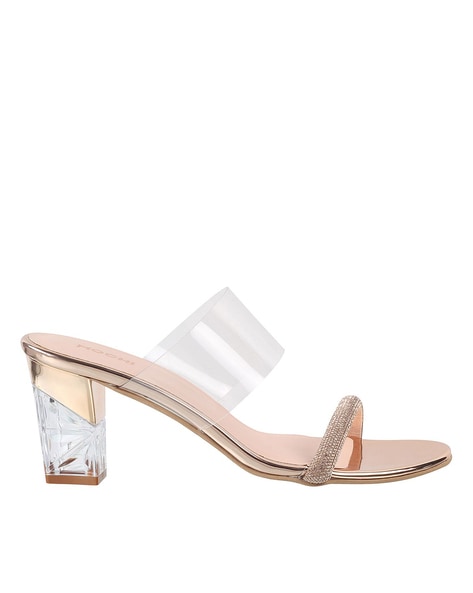 Buy Rose Gold Heeled Sandals for Women by Mochi Online