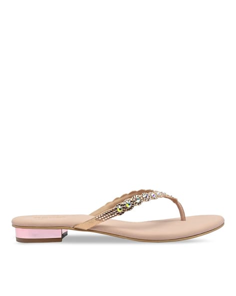 Embellished Thong Strap Sandals