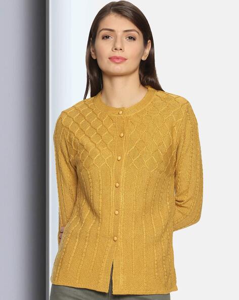 Yellow 2025 button sweater