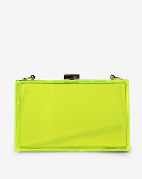 Buy Transparent Purse With Yellow Neon Stitch, Original Design for Match  Day, Neon Minimalist Bag, Vegan Bags, Clear Clutch, Vegan Handbag Online in  India - Etsy