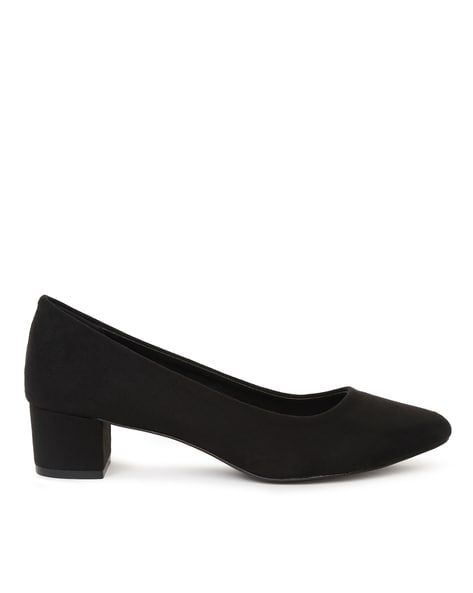 Block heel outlet round toe shoes