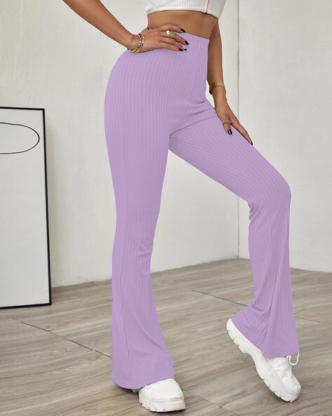 Buy Lavender Trousers & Pants for Women by POPWINGS Online | Ajio.com