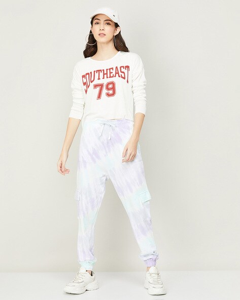 Tie & Dye Cargo Pants with Flap Pockets