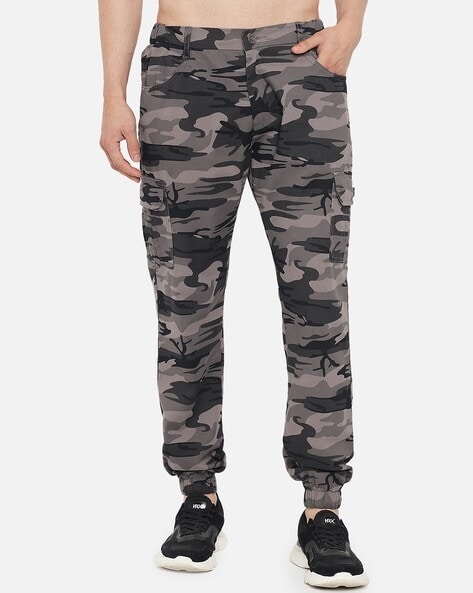 Buy Men Grey Camouflage Printed Trousers online  Looksgudin