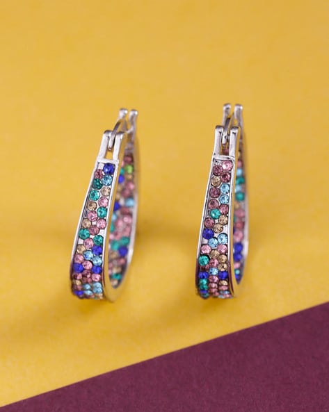 Bewitched Shine On Set of 3 Multi Color Hoop Earrings