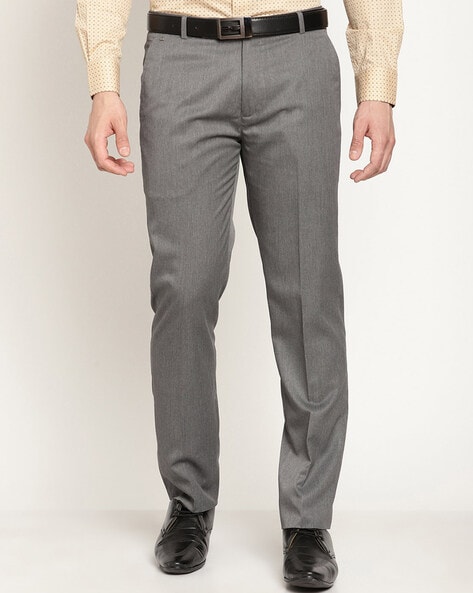 Buy Cantabil Grey Cotton Regular Fit Trousers for Mens Online  Tata CLiQ