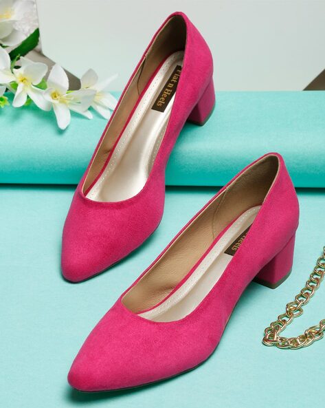 Fuchsia pointed outlet heels