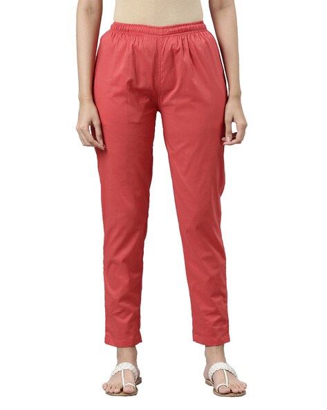 Buy Maroon Trousers & Pants for Women by Go Colors Online