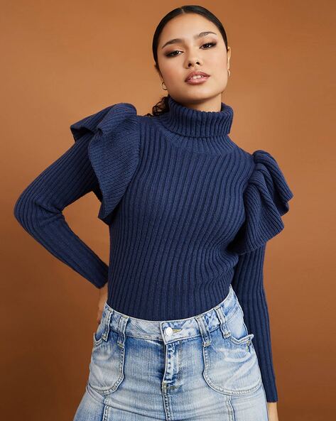 Turtleneck hotsell with ruffles