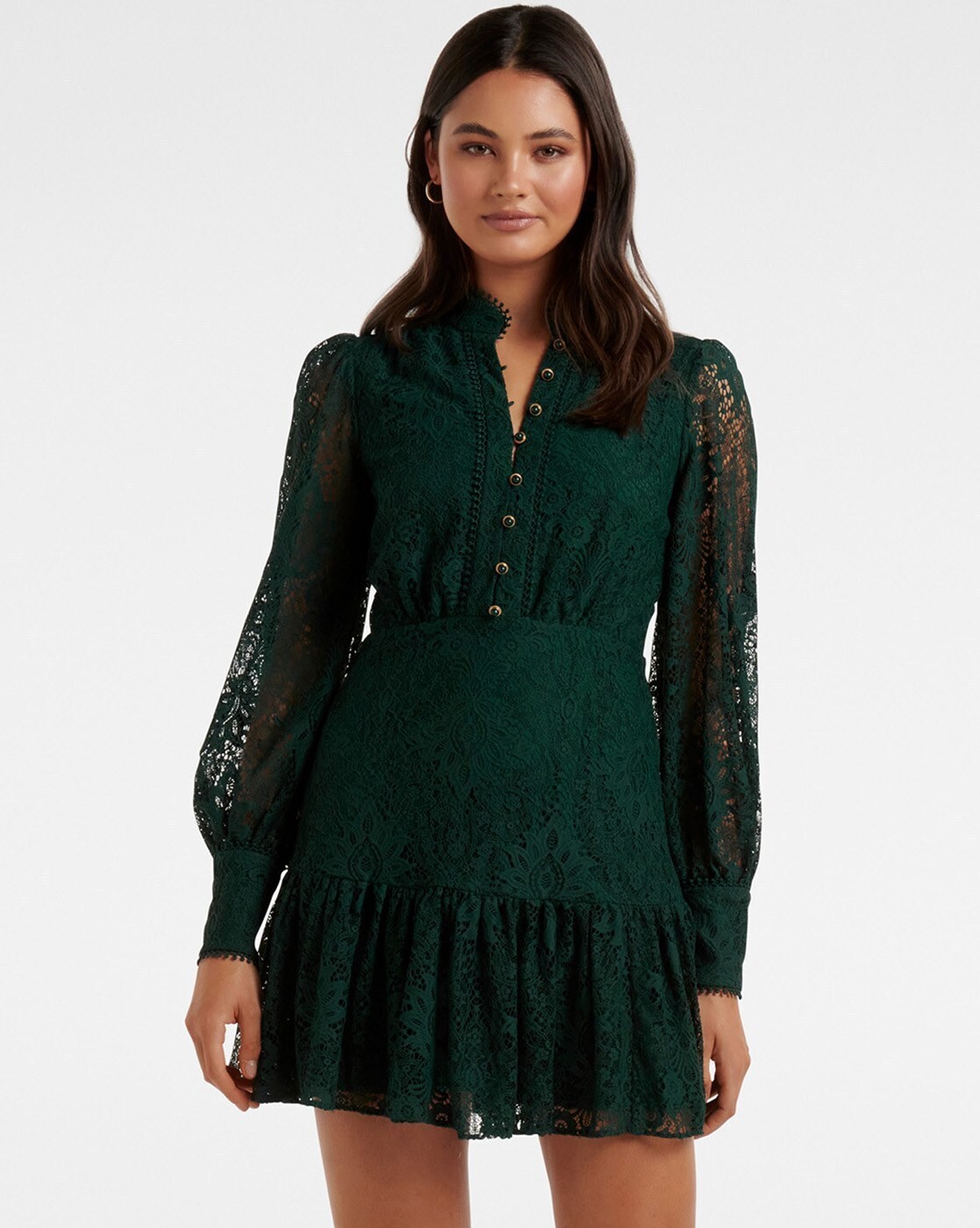 Green lace outlet mini dress