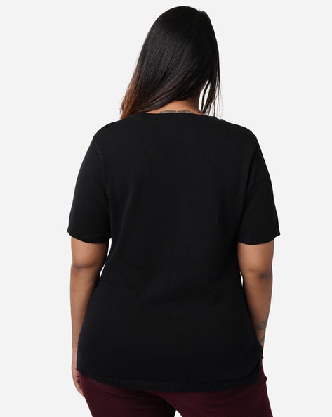Buy Black Tshirts for Women by BLISSCLUB Online