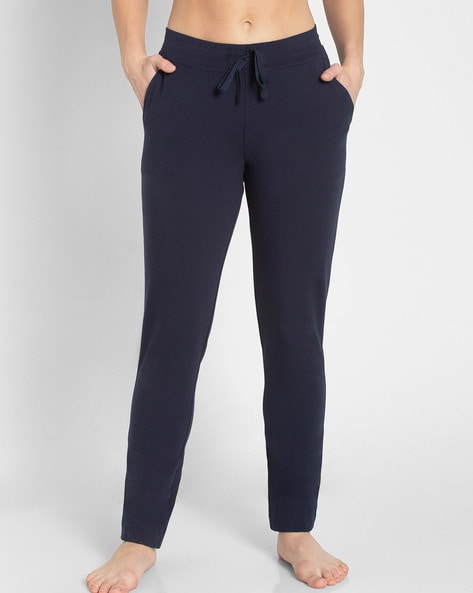 Plain Ladies Jockey Women Navy Blue Cotton Sports Pant, Waist Size: 28.0,  Model Name/Number: 1301 at Rs 636.49/piece in Ahmedabad