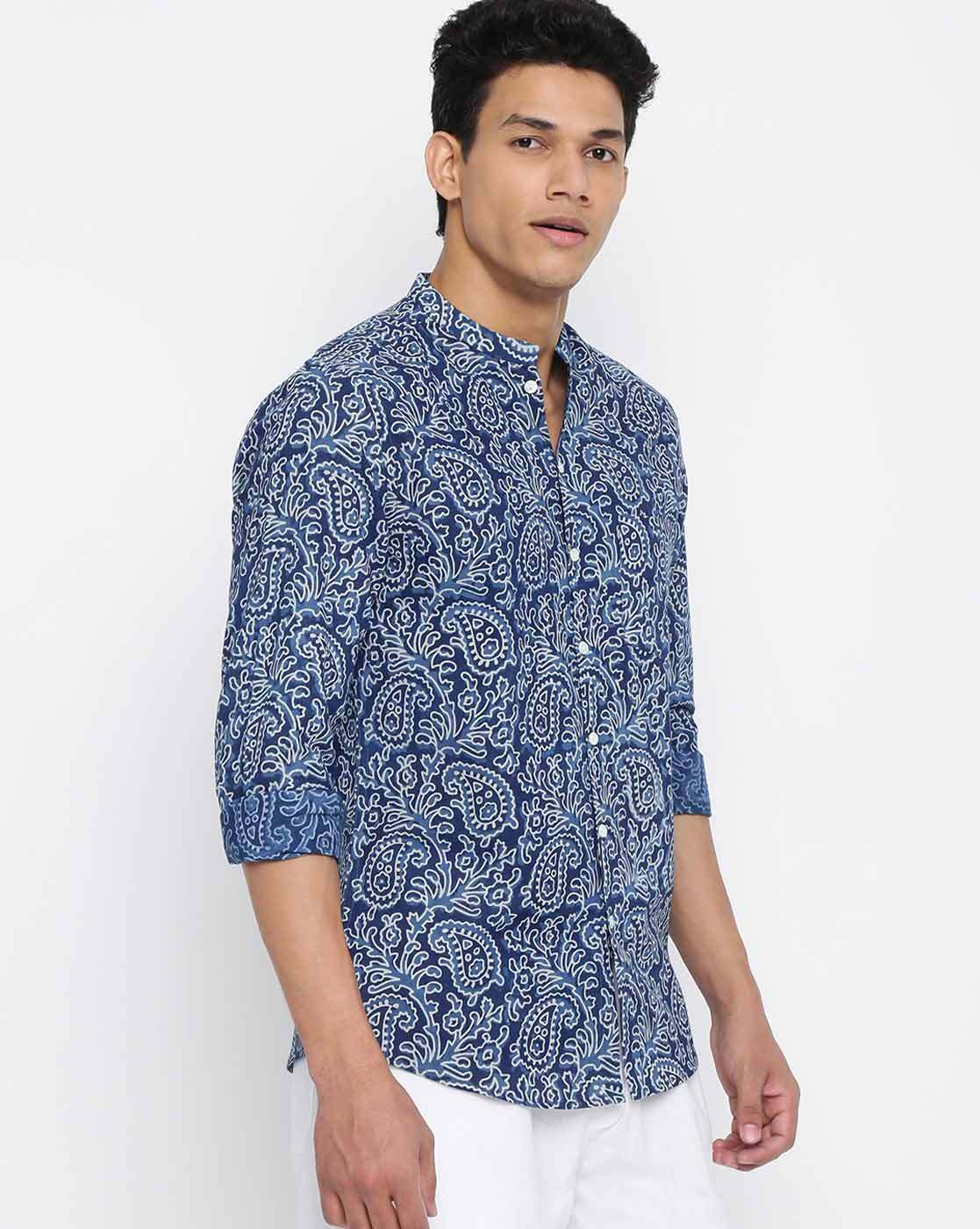 Buy Indigo Shirts for Men by Fabindia Online | Ajio.com